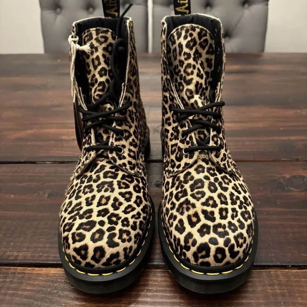 Dr Martens 1460 Pascal Leopard Hair On Leather Boots